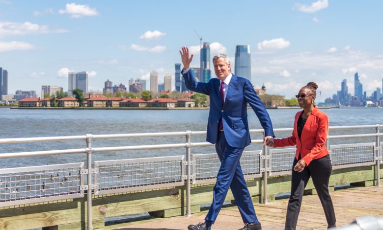 New York Mayor Bill de Blasio and his wife Chirlane McCray