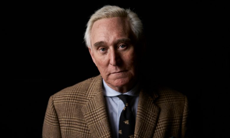 roger stone dark background