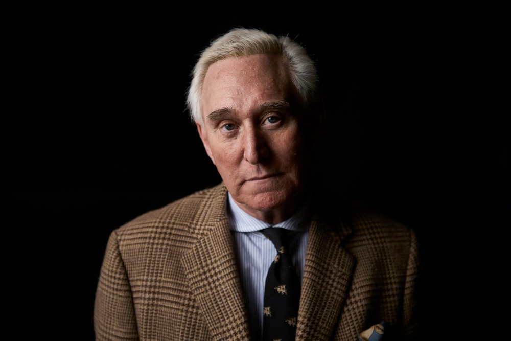 roger stone dark background
