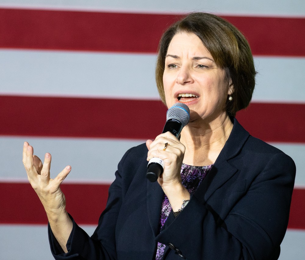 Amy Klobuchar Speaks on Stage.