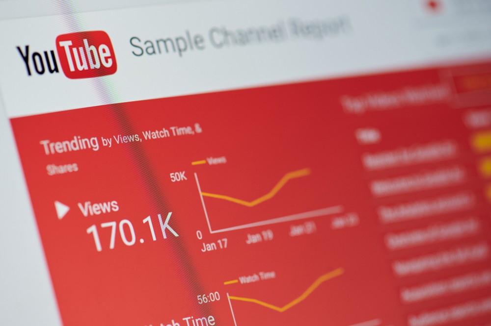 Image showing YouTube analytics