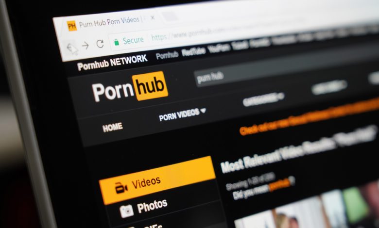 Image of web browser on Pornhub site.