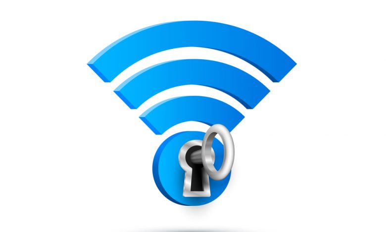 wi-fi logo with key