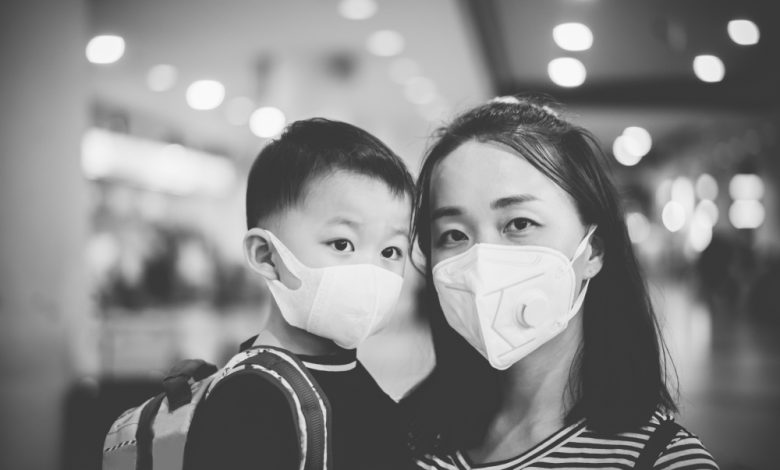 Chinese People wearing surgical masks
