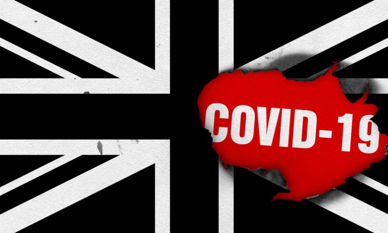 UK Flg with the text "COVID-19"