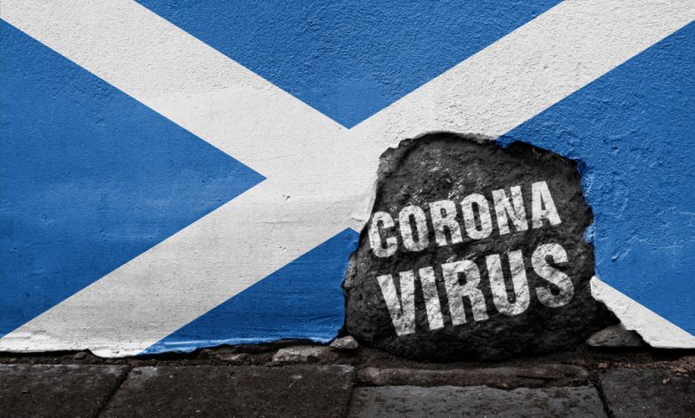 Scotland's Flag Coronavirus Text