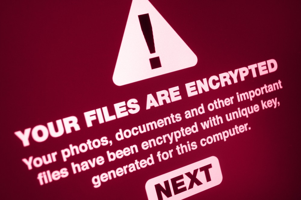 Image showing ransom note from a ransomware attack