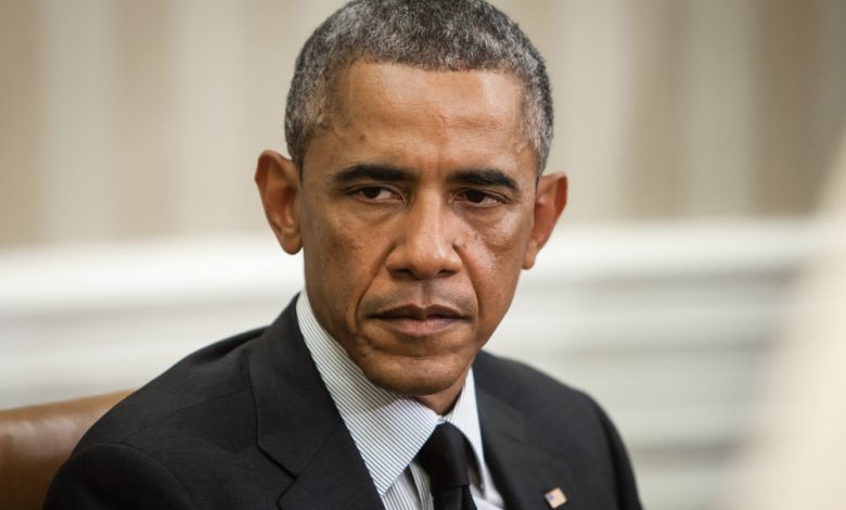 Image of Obama gazing skeptically.