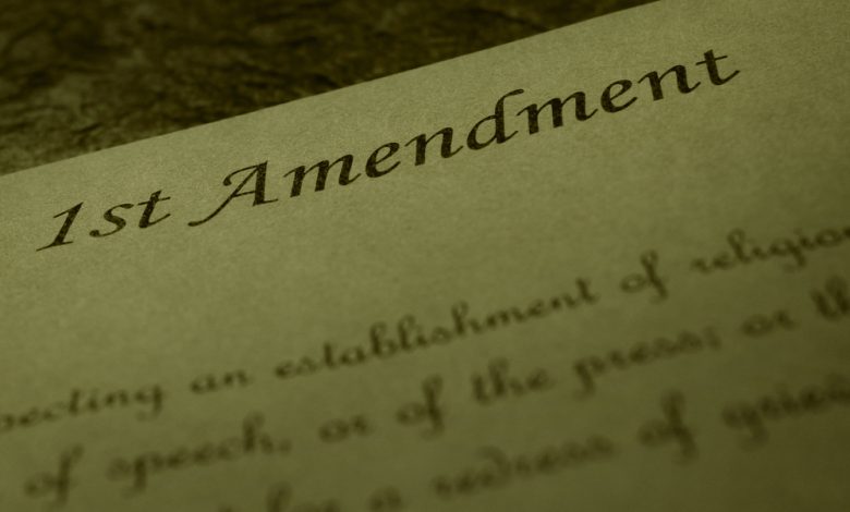First Amendment text of the US Constitution.