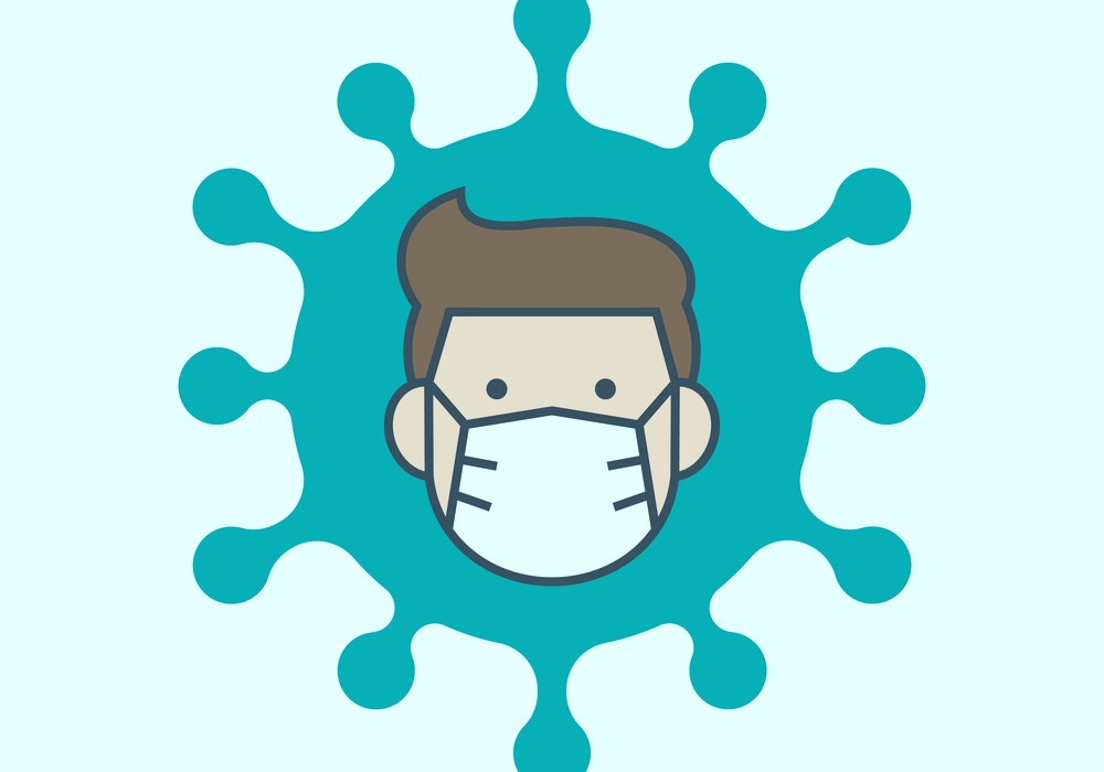 Illustration of coronavirus mark.