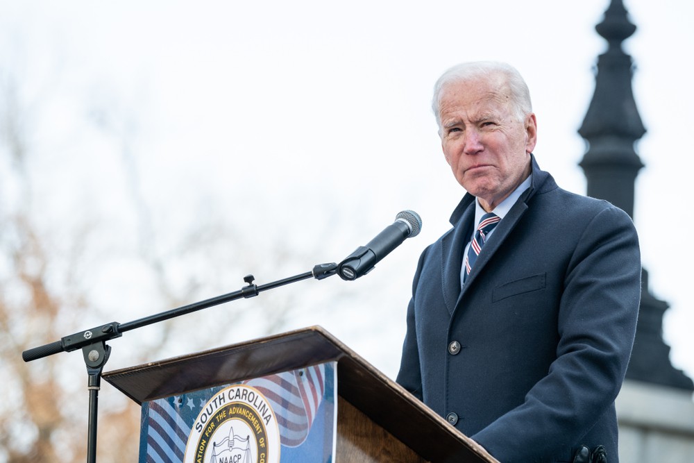 Presidential candidate Joe Biden at a rally.
