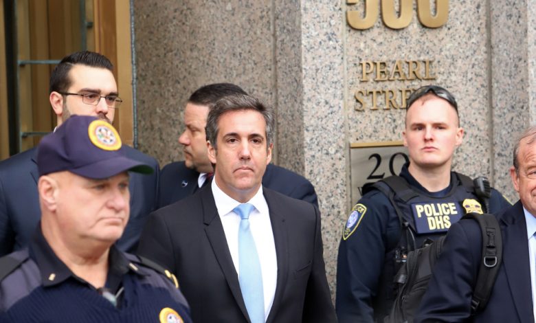 Michael Cohen leaves federal court after a hearing on April 16, 2018,