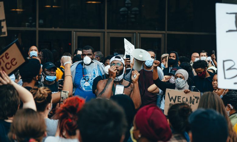 Group of protesters in Minneapolis