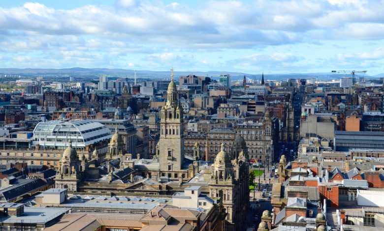 The Glasgow skyline looking towards George Square and the city chambers