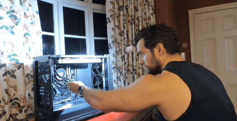 British actor Henry Cavill building custom gaming PC.