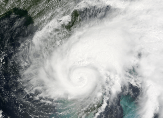 Satellite image of Tropical Storm Fay