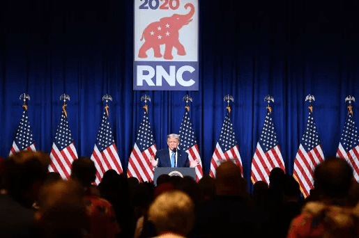 Donald Trump at the RNC 2020.