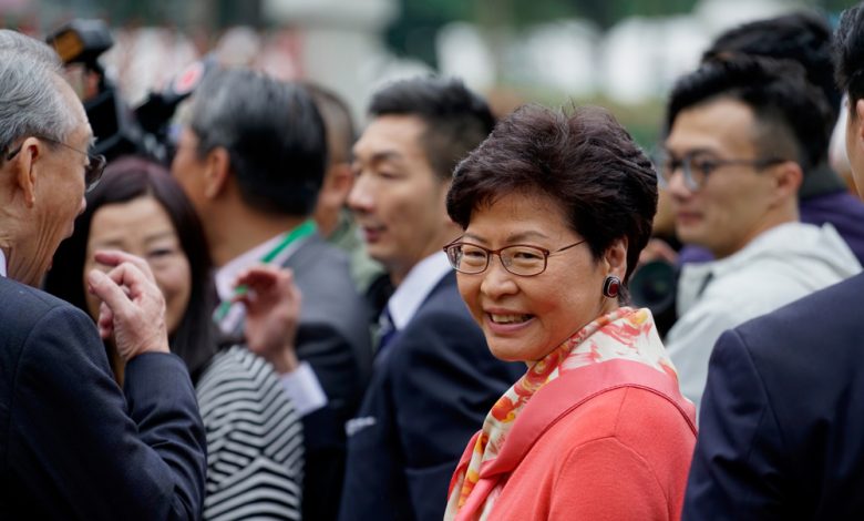 Chief Executive, Carrie Lam attending the Hong Kong Flower Show.