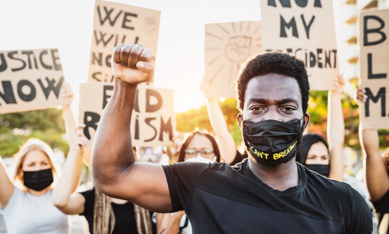 Black lives matter activist movement protesting.