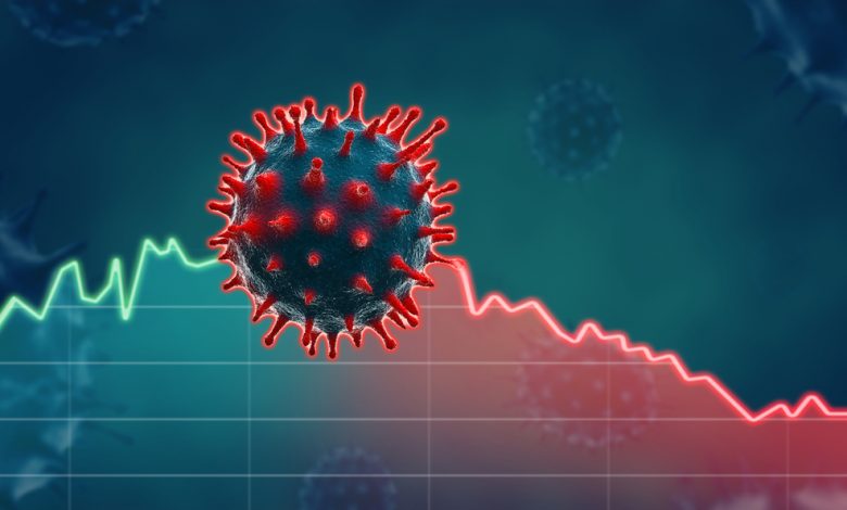 Coronavirus economic impact concept image.