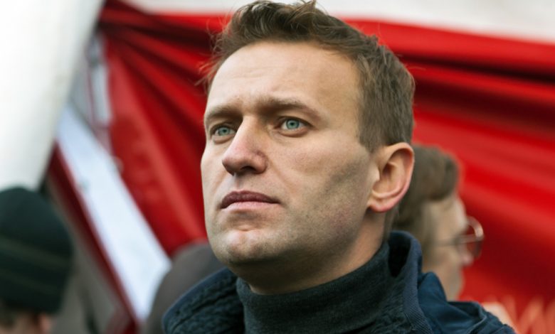 Alexey Navalny during demonstration in Russia.