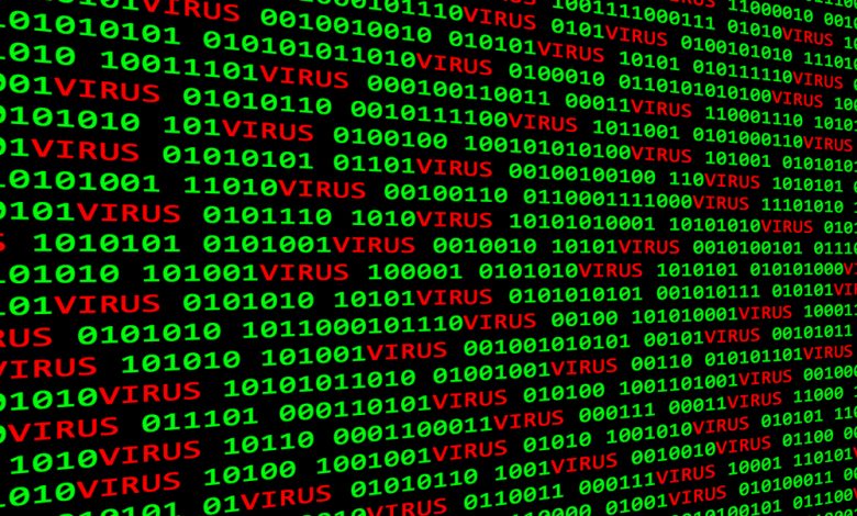 computer virus, trojan concept.