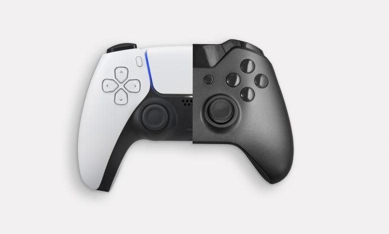 Xbox Series X and Playstation 5 Controllers.