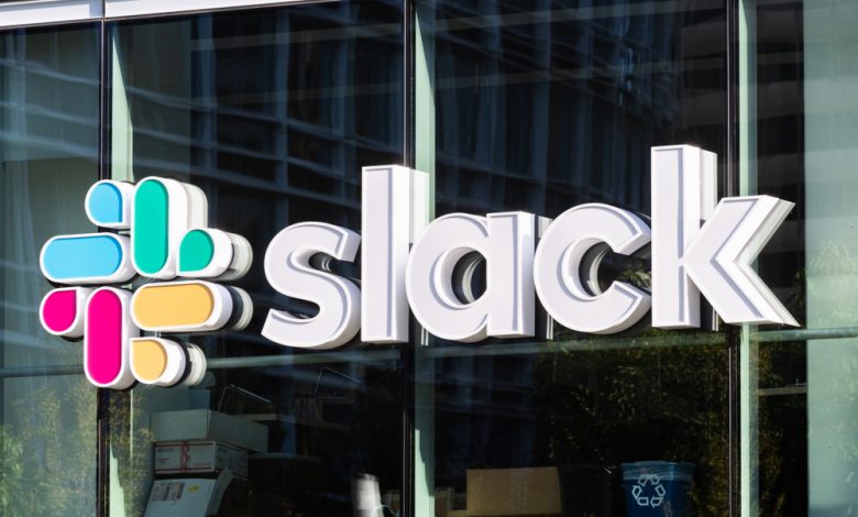 Slack Technologies, Inc. sign at their HQ in SOMA
