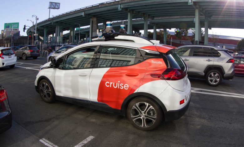 A Cruise self-driving car undergoing testing.