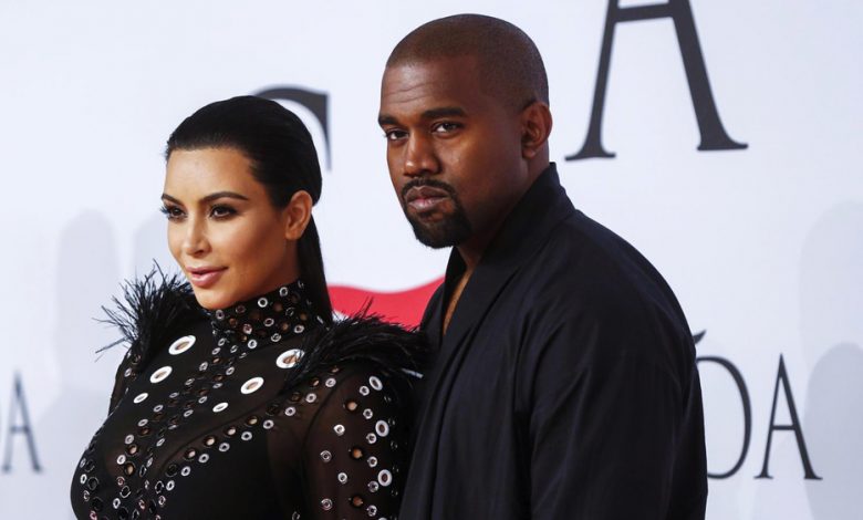 Image of Kim Kardashian and Kanye West.