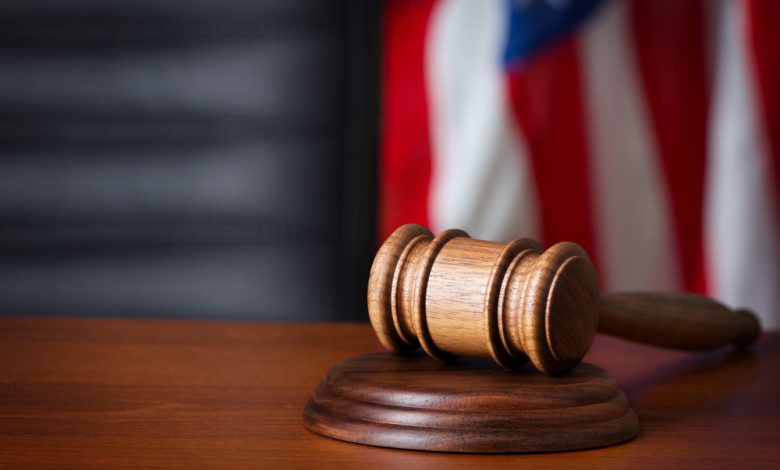 Image of Gavel on a court desk