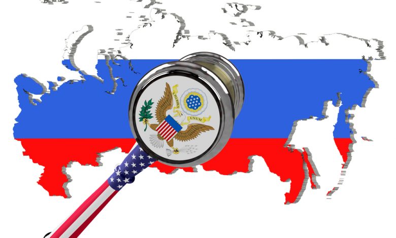 Concept image of US sanctions against Russia.