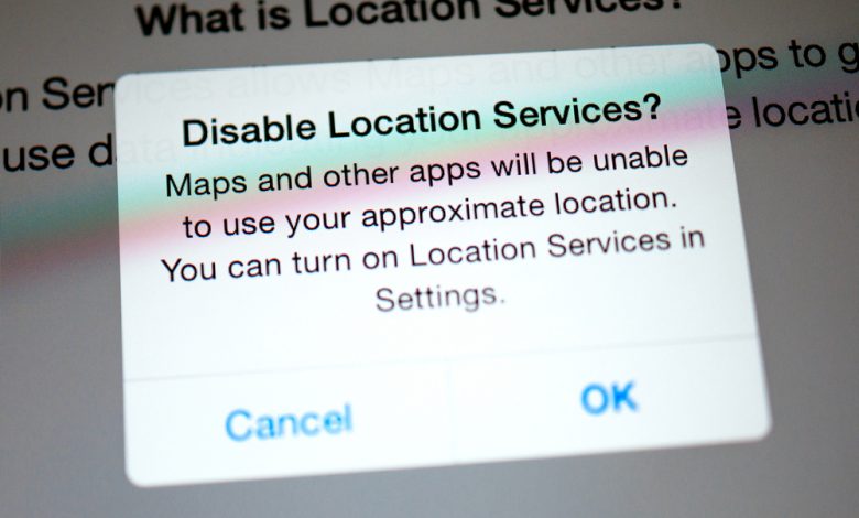 Disable location services message on an iPhone.