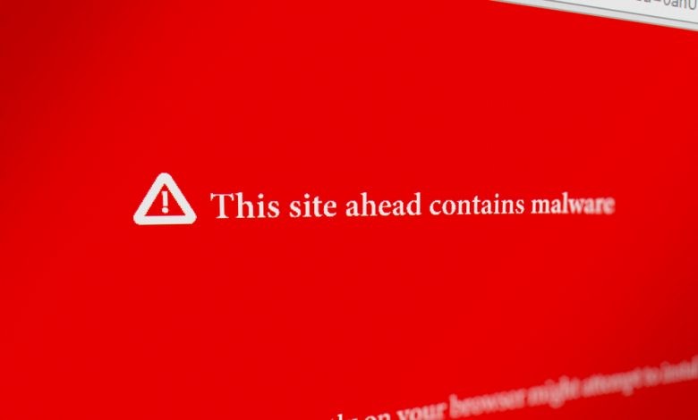 Web Browser with " This site Ahead Contains Malware" Message. 3D illustration.