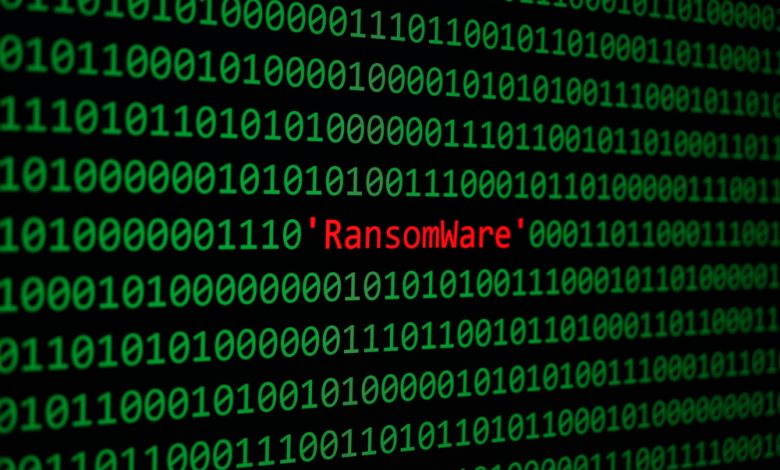 The RansomWare and Binary code, RansomWare Concept Security and Malware attack.