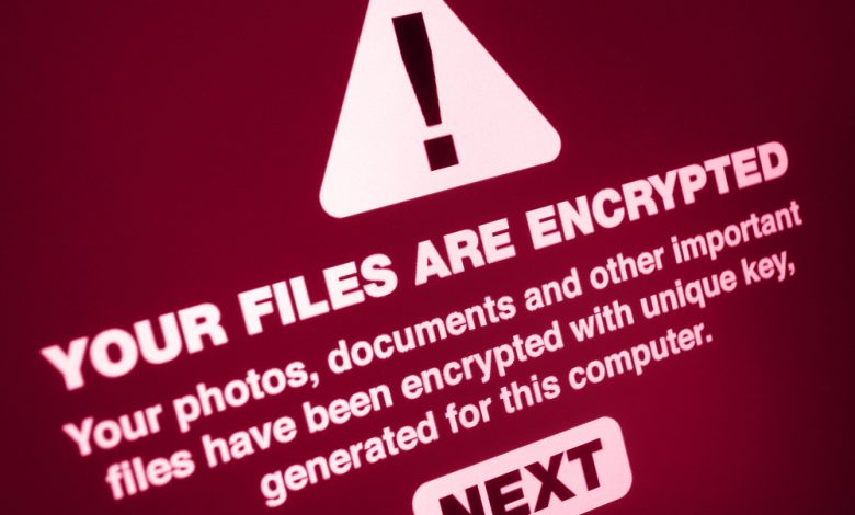 Ransomware - Close up of Your Files Are Encrypted on the Screen