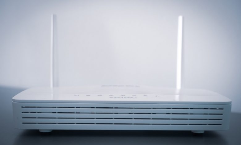 white router on black table