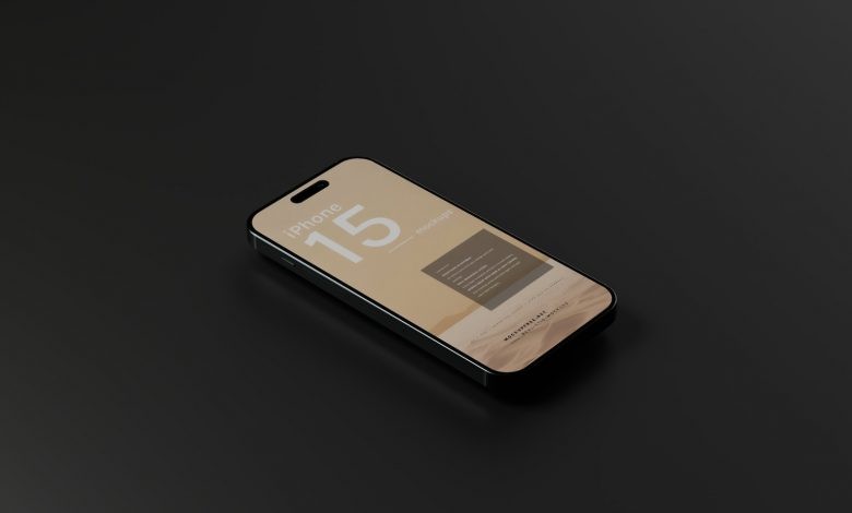 a cell phone with a tag attached to it