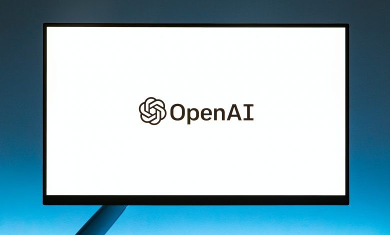 a computer screen with the open ai logo on it