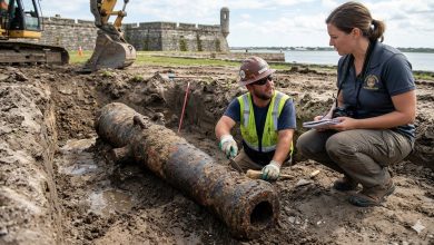 Photo of St. Augustine Crew Unearths 300-Year-Old Cannon During Utility Work
